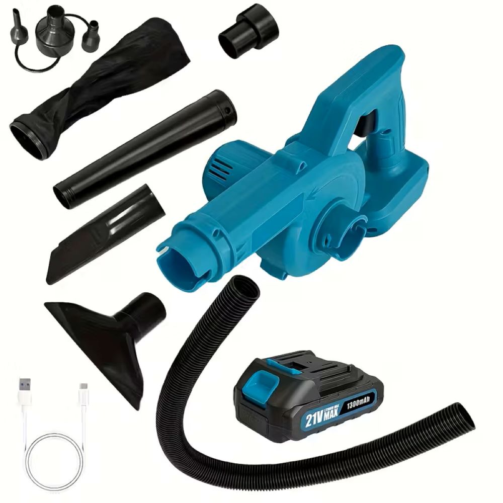 Leaf Blower Cordless - 2-in-1コードレスリーフブロワー＆掃除機（1300mAhバッテリー）21V充電式ツール（吹き飛ばし＆ほこり取り用）