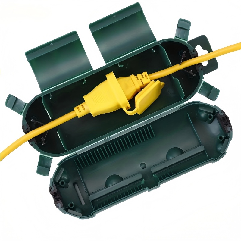 Outdoor Power Outlet Cover - 1つの耐久性のあるPVC屋外用延長ケーブル安全カバー。雨、雪、凍結による損傷を防ぐためのシーリングリング付き。