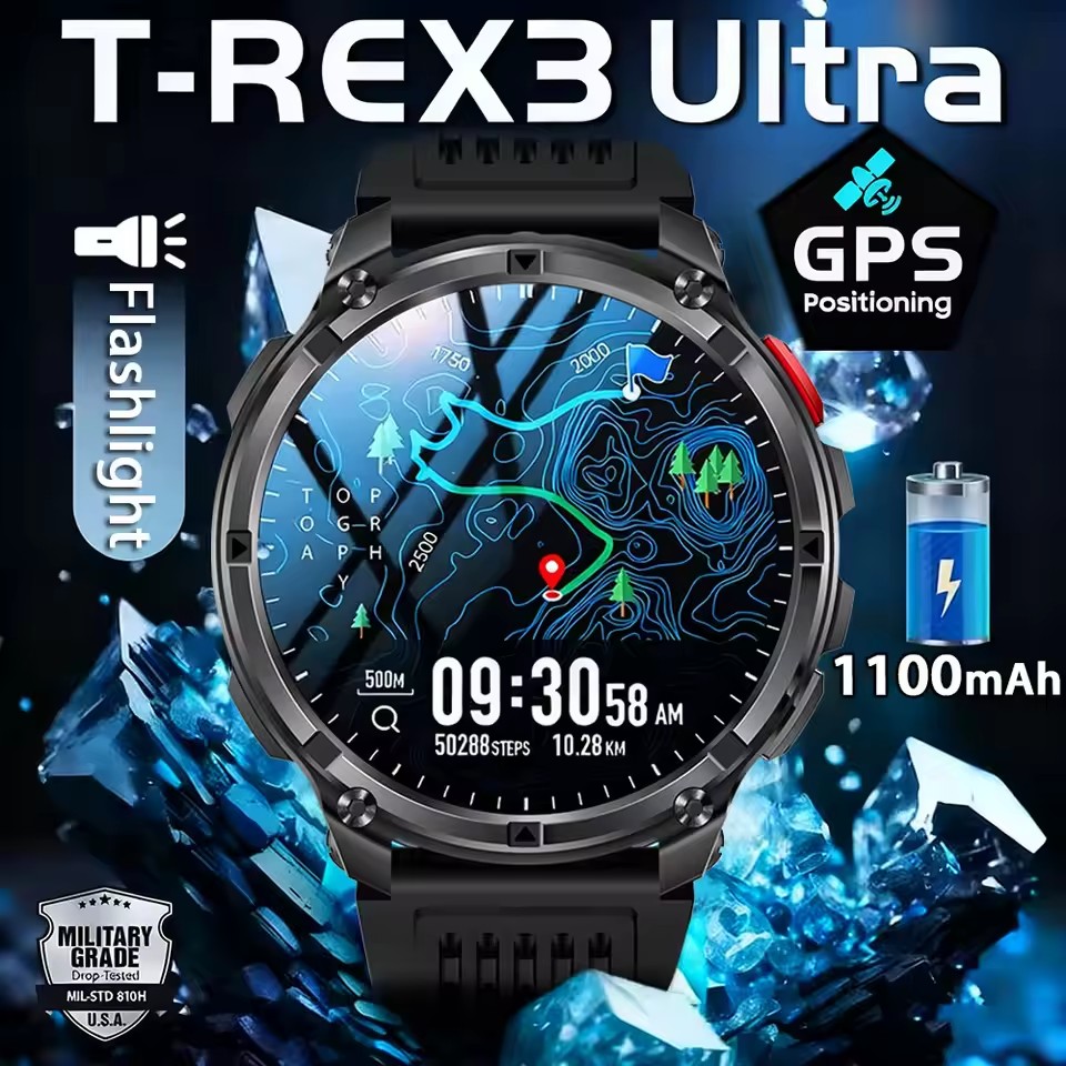 Outdoor Power Meter Box - 新しい軍事用 T-Rex3 ウルトラ 1100mAh バッテリースマートウォッチ 5