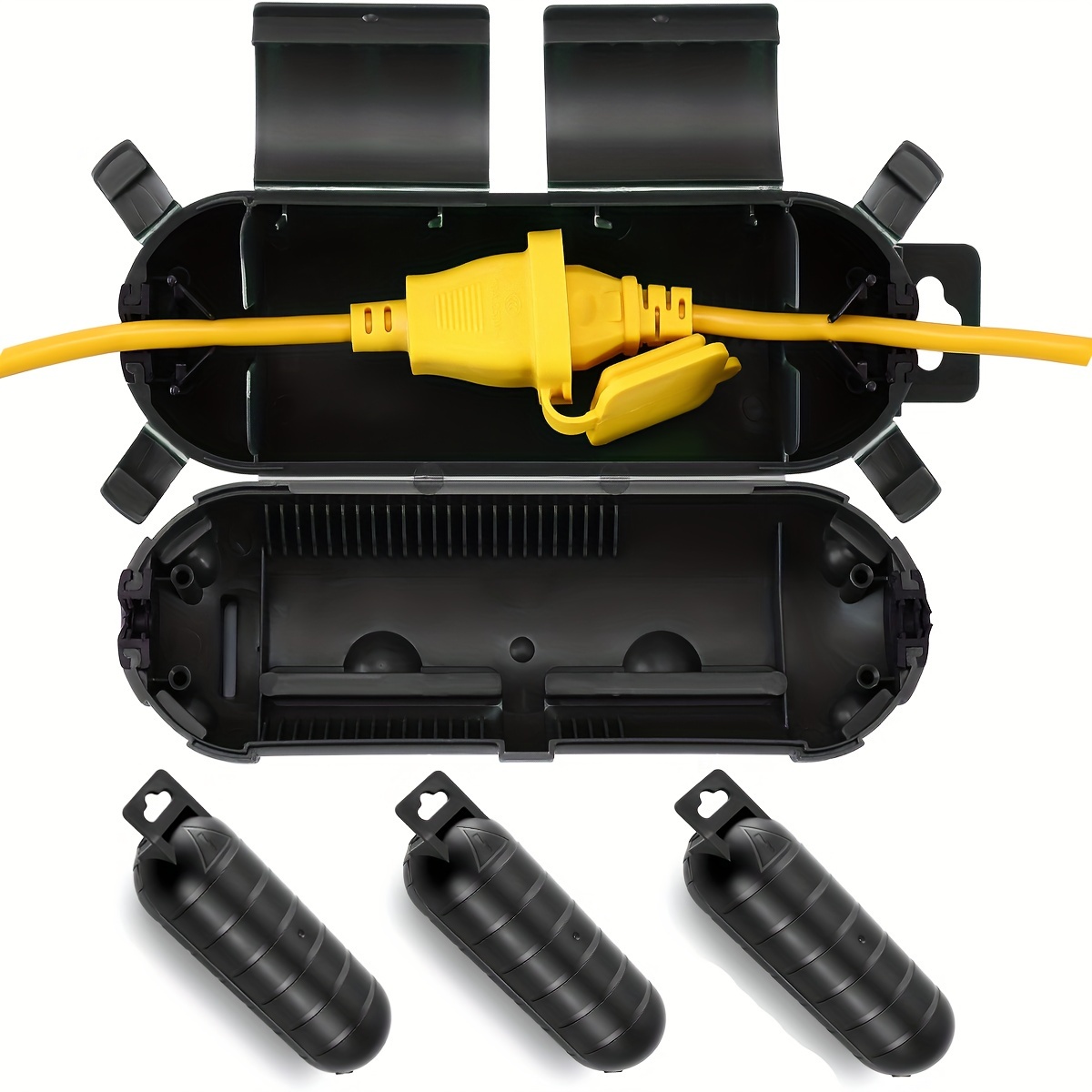 Outdoor Power Outlet Cover - 延長コードプラグ接続保護安全カバー、防水屋内屋外、ストリングホリデークリスマスライトツールファン