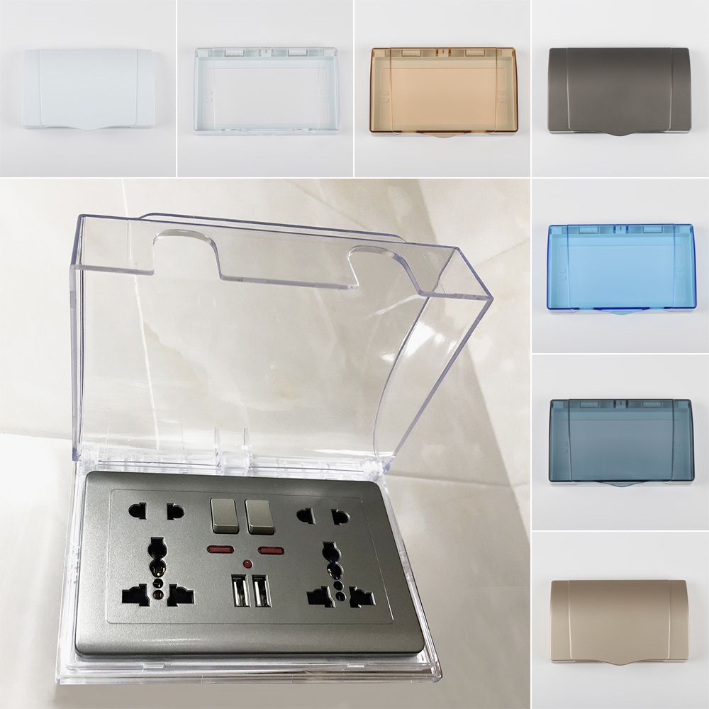 Outdoor Power Outlet Cover - プラスチック製スイッチ保護ボックス ダブルソケット 防水ソケットプロテクター 電源コンセント 86型 電気プラグカバー