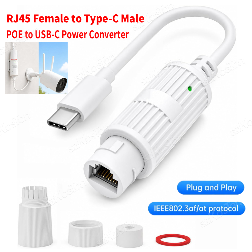 POE to USB-C 電源コンバーター RJ45 メス  - Outdoor Power Monitor のレビューと価格
