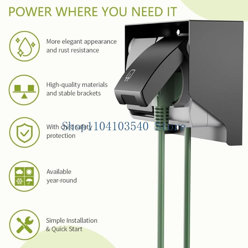 02DC電気コンセント世帯カバー屋外電源ソケット付き2ホール - Outdoor Power Outlet Cover のレビューと価格