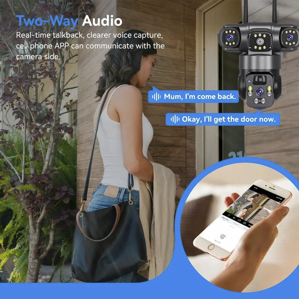 4Gソーラーカメラ 3レンズ 3画面 360度パノラマ監視  - Outdoor Power Monitor のレビューと価格