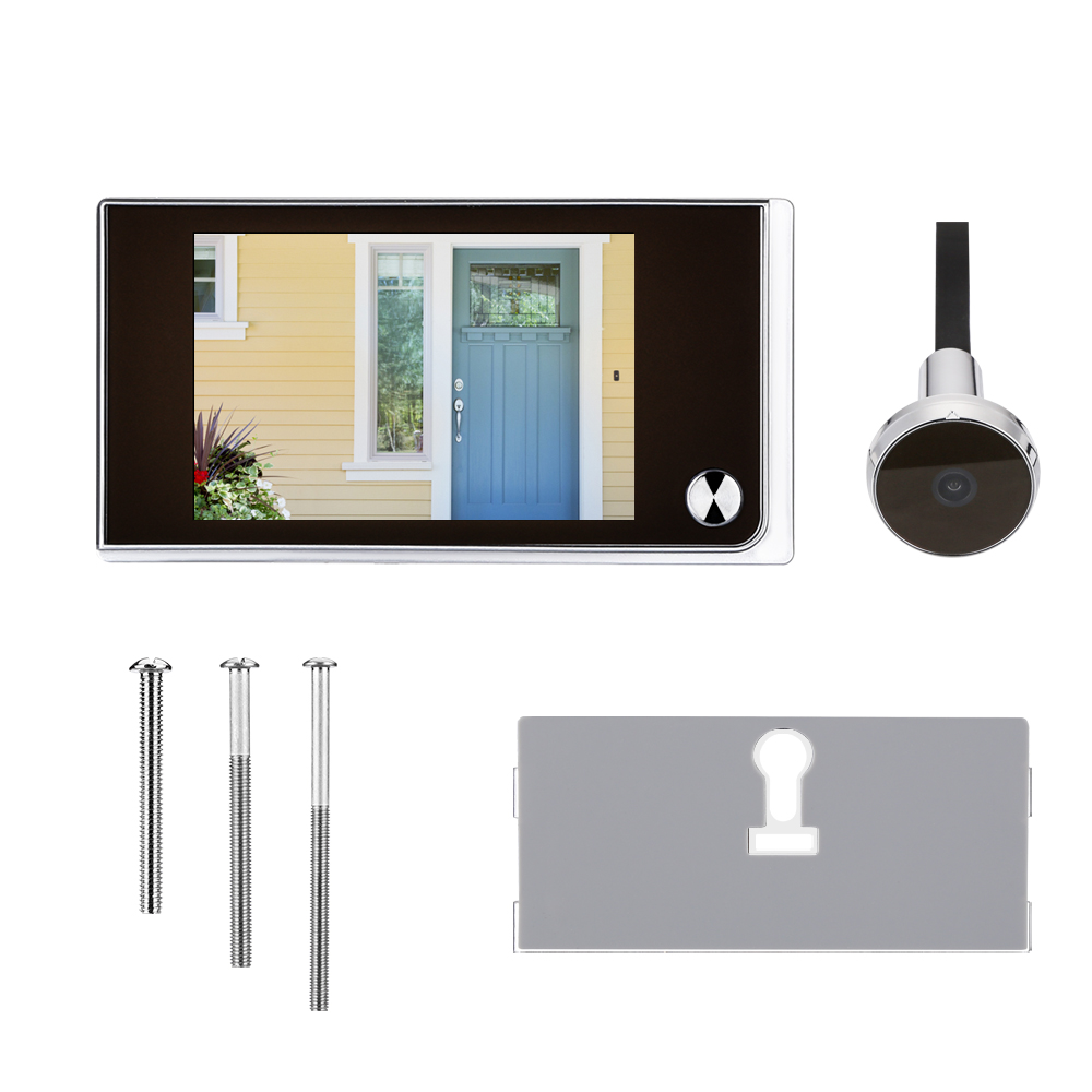3.5 インチカメラのぞき穴ドアベル 120 °   LCD - Outdoor Power Monitor のレビューと価格