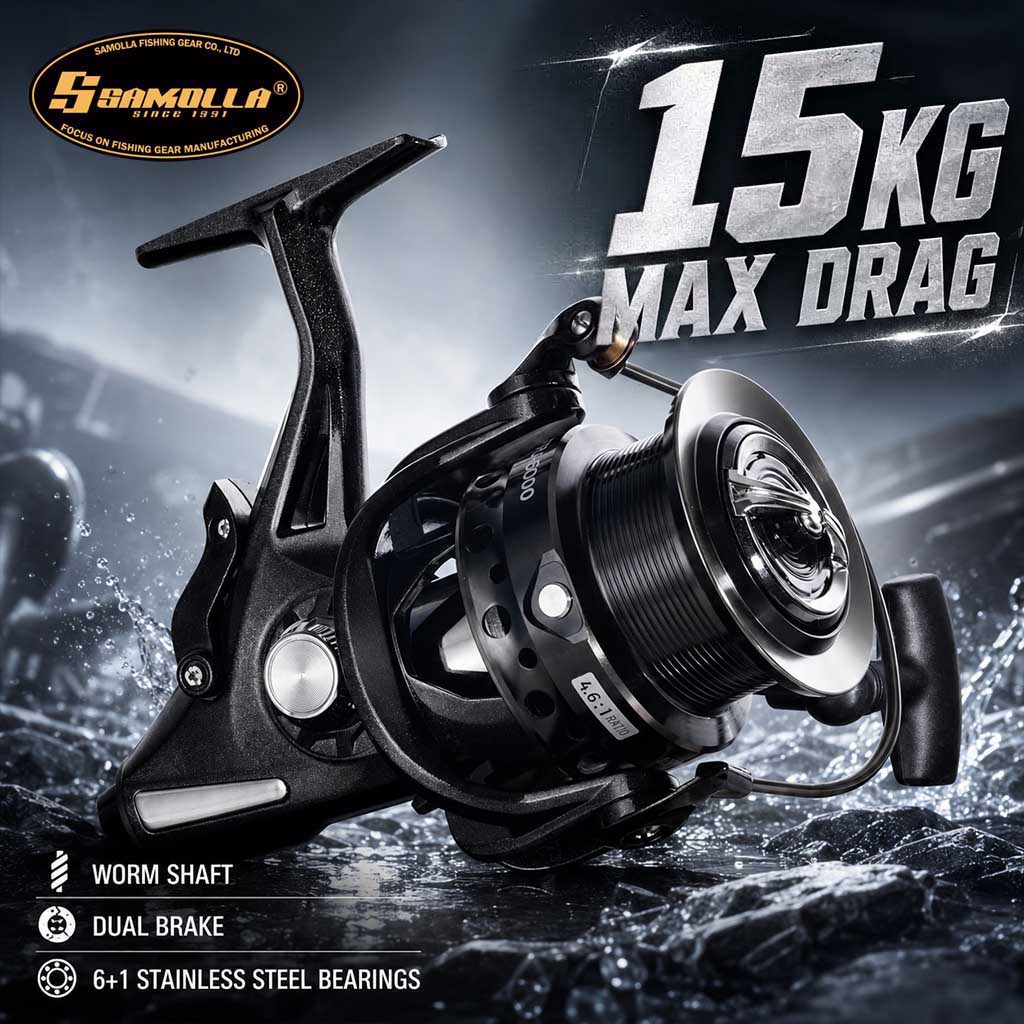 SAMOLLA デュアルブレーキスピニングリール アラーム付 - Outdoor Power Reel のレビューと価格