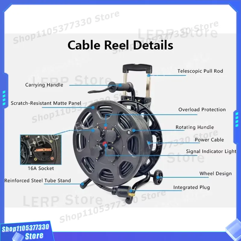 25mヘビーデューティー延長ケーブルリール、EU規格電源コー - Outdoor Power Reel のレビューと価格