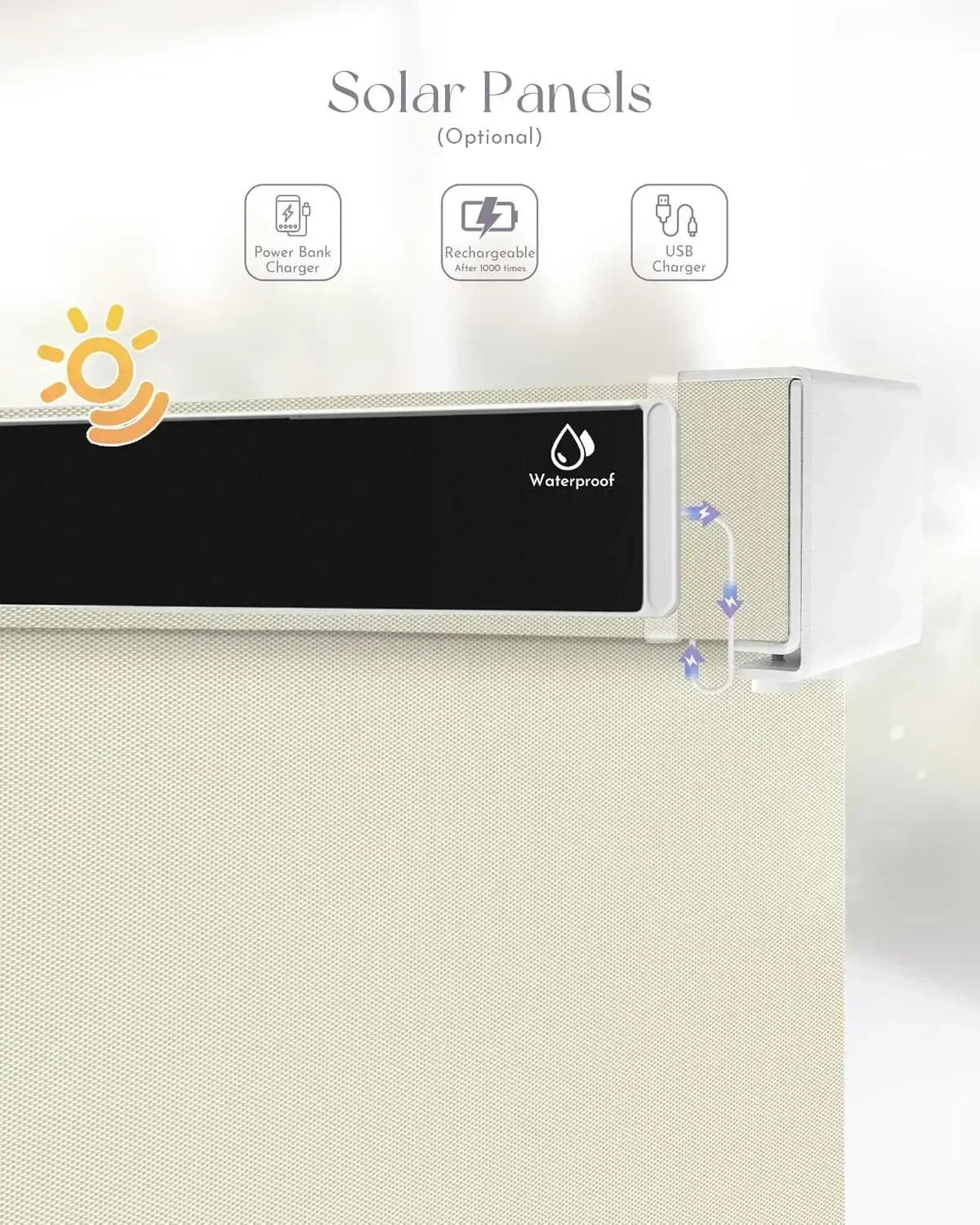 パティオ用電動屋外シェード Alexa Google対応 ス - Outdoor Power Blinds のレビューと価格
